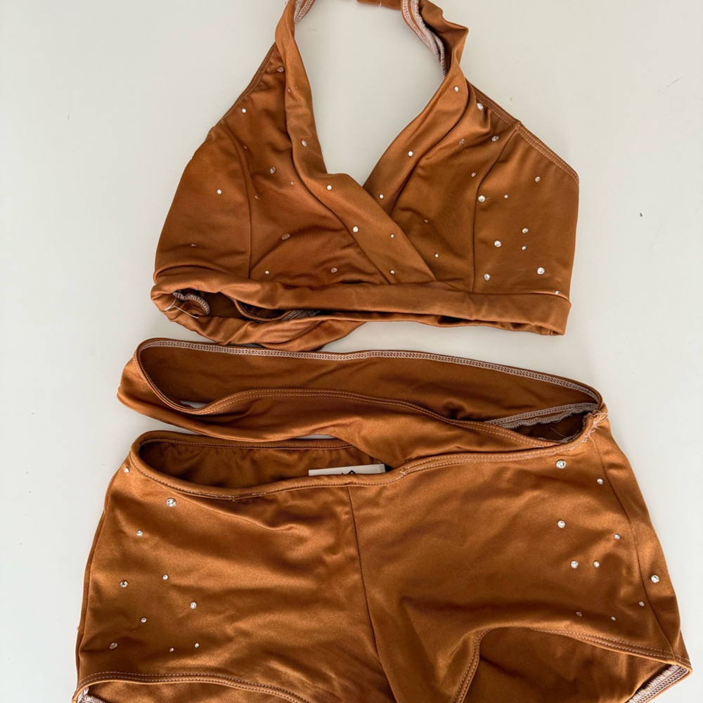 Brown Pro Cheer Set with Rhinestones